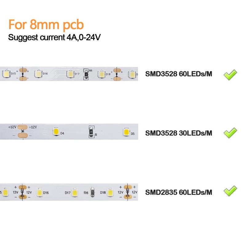 LightingWill 10pcs/Pack Strip to Strip with Wire Solderless Snap Down 2Pin Conductor LED Strip Connector for 8mm Wide 3528 2835 Single Color Flex LED Strips - Image 5